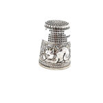 Cat Thimble Victorian Style Finished In 925 English Hallmarked Sterling Silver