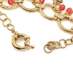 Charm Bracelet Victorian Style Gold Plated Metal Alloy Set With Clear Czech Crystals And Jewellers Enamel