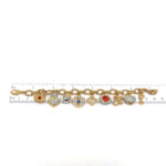 Charm Bracelet 1950s Style Gold Plated Metal Alloy Set With Clear Czech Crystals And Jewellers Enamel 2 Charm Bracelet 1950s Style Gold Plated Metal Alloy Set With Clear Czech Crystals And Jewellers Enamel