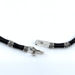 Bamboo Style Choker Necklace With Black Enamel And Marcasite Finished In 925 English Hallmarked Sterling Silver 4 Bamboo Style Choker Necklace With Black Enamel And Marcasite Finished In 925 English Hallmarked Sterling Silver