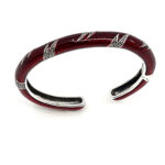 Bangle With Red Enamel And Marcasite Hinged Design, finished in 925 English Hallmarked Sterling Silver 5 Bangle With Red Enamel And Marcasite Hinged Design, finished in 925 English Hallmarked Sterling Silver