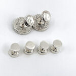 Cufflinks And Dress Shirt Stud Set With Onyx, finished in 925 English Hallmarked Sterling Silver