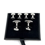 Cufflinks And Dress Shirt Stud Set With Onyx, finished in 925 English Hallmarked Sterling Silver