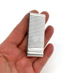 Double Sided Ribbed Money Clip Finished In 925 English Hallmarked Sterling Silver