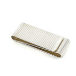 Double Sided Ribbed Money Clip Finished In 925 English Hallmarked Sterling Silver