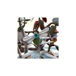 Dragonfly Pin Brooch Art Deco Style With Blue Topaz Marcasite And Mother Of Pearl Finished In 925 English Hallmarked Sterling Silver