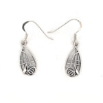 Drop Earrings Mackintosh Style Teardrop Floral Design Finished In 925 English Hallmarked Sterling Silver