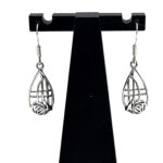 Drop Earrings Mackintosh Style Teardrop Floral Design Finished In 925 English Hallmarked Sterling Silver