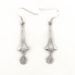 Drop Earrings Mackintosh Style Finished In 925 English Hallmarked Sterling Silver
