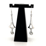 Drop Earrings Mackintosh Style Finished In 925 English Hallmarked Sterling Silver