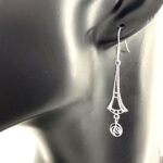 Drop Earrings Mackintosh Style Finished In 925 English Hallmarked Sterling Silver