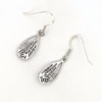 Drop Earrings Mackintosh Style Teardrop Floral Design Finished In 925 English Hallmarked Sterling Silver