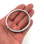 Bangle With Blue Enamel And Marcasite Hinged Design, finished in 925 English Hallmarked Sterling Silver