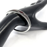 Bangle With Red Enamel And Marcasite Hinged Design, finished in 925 English Hallmarked Sterling Silver