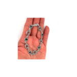 Art Deco Style Bracelet Set With Black Onyx Green Agate and Marcasite Finished in 925 English Hallmarked Sterling Silver