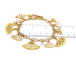 Bracelet Edwardian Style Gold Plated Metal Alloy Set With Enamel And Clear Czech Crystals