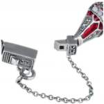 Elizabethan Style Bracelet Set with Red Enamel, Opal and Marcasite in 925 English Hallmarked Sterling Silver