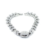Elegant Bracelet Rhodium Plated Metal Alloy Set With Purple And Clear Czech Crystals