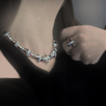 Elizabethan Style Choker Necklace With Red Enamel Opal And Marcasite Finished In 925 English Hallmarked Sterling Silver