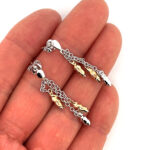 Drop Earrings With Gold Plating And Cubic Zirconia Finished In 925 English Hallmarked Sterling Silver