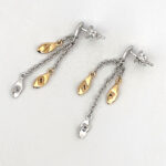 Drop Earrings With Gold Plating And Cubic Zirconia Finished In 925 English Hallmarked Sterling Silver