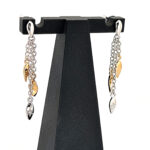Drop Earrings With Gold Plating And Cubic Zirconia Finished In 925 English Hallmarked Sterling Silver