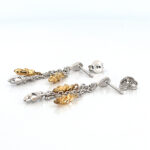 Drop Earrings With Gold Plating And Cubic Zirconia Finished In 925 English Hallmarked Sterling Silver