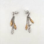Drop Earrings With Gold Plating And Cubic Zirconia Finished In 925 English Hallmarked Sterling Silver