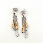 Drop Earrings With Gold Plating And Cubic Zirconia Finished In 925 English Hallmarked Sterling Silver