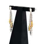 Drop Earrings With Gold Plating And Cubic Zirconia Finished In 925 English Hallmarked Sterling Silver