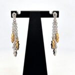Drop Earrings With Gold Plating And Cubic Zirconia Finished In 925 English Hallmarked Sterling Silver