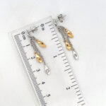 Drop Earrings With Gold Plating And Cubic Zirconia Finished In 925 English Hallmarked Sterling Silver