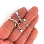 Drop Earrings With Gold Plating And Cubic Zirconia Finished In 925 English Hallmarked Sterling Silver
