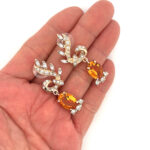 Elegant Drop Earrings With Enamel And Sparkling Czech Crystals | Gold Plated