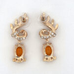 Elegant Drop Earrings With Enamel And Sparkling Czech Crystals | Gold Plated