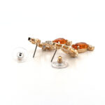 Elegant Drop Earrings With Enamel And Sparkling Czech Crystals | Gold Plated