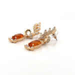 Elegant Drop Earrings With Enamel And Sparkling Czech Crystals | Gold Plated