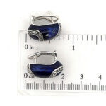 Elizabethan Style Drop Earrings With Blue Enamel And Marcasite Detail Finished In 925 English Hallmarked Sterling Silver