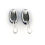 Elizabethan Style Drop Earrings With Blue Enamel And Marcasite Detail Finished In 925 English Hallmarked Sterling Silver