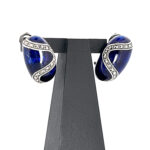 Elizabethan Style Drop Earrings With Blue Enamel And Marcasite Detail Finished In 925 English Hallmarked Sterling Silver