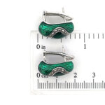 Elizabethan Style Drop Earrings With Green Enamel And Marcasite Detail Finished In 925 English Hallmarked Sterling Silver
