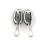 Elizabethan Style Drop Earrings With Green Enamel And Marcasite Detail Finished In 925 English Hallmarked Sterling Silver