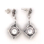 Victorian Style Drop Earrings With Cultured Pearl And Marcasite Detail Finished In 925 English Hallmarked Sterling Silver