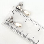 Elegant Drop Earrings With Enamel, Crystal And Pearl | 925 Sterling Silver 2 Elegant Drop Earrings With Enamel, Crystal And Pearl | 925 Sterling Silver