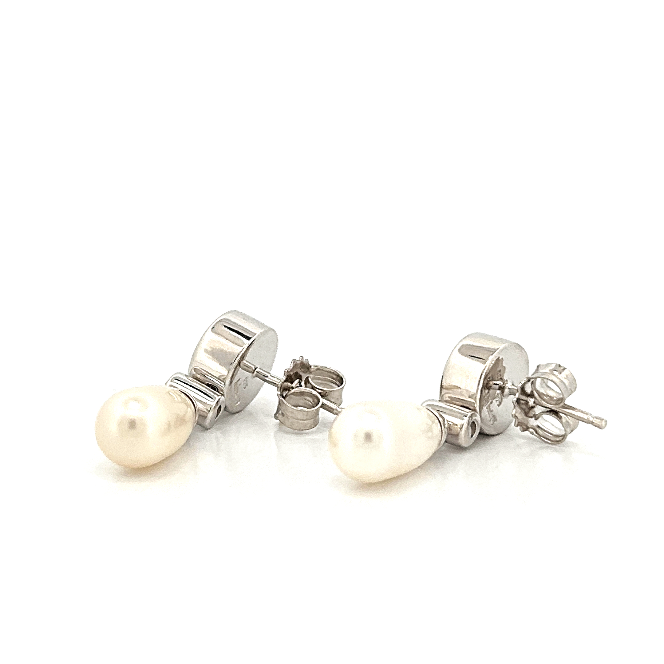 EA621 (9) Elegant Drop Earrings With Enamel, Crystal And Pearl | 925 Sterling Silver