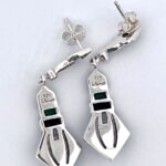 Art Deco Style Drop Earrings With Onyx Green Agate And Marcasite Detail Finished In 925 English Hallmarked Sterling Silver