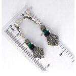 Art Deco Style Drop Earrings With Onyx Green Agate And Marcasite Detail Finished In 925 English Hallmarked Sterling Silver
