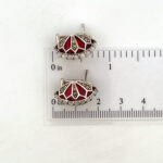 Elizabethan Style Earrings With Red Enamel Opal And Marcasite Detail Finished In 925 English Hallmarked Sterling Silver