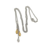 Necklace With Gold Plating And Cubic Zirconia Finished In 925 English Hallmarked Sterling Silver