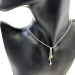 Necklace With Gold Plating And Cubic Zirconia Finished In 925 English Hallmarked Sterling Silver